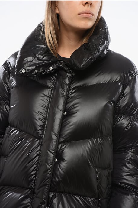 Gesteppte ALIQUIPPA Daunenjacke mit verstecktem Verschluss in Schwarz - Image 3