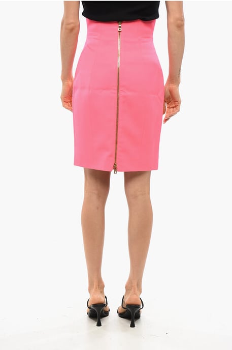 Zweireihige Designer-Longuette aus Wolle in Pink - Image 2