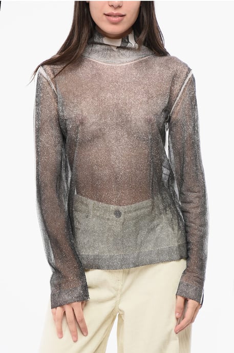 MM1 MM10 – Leichter Rollkragenpullover aus Seide in Grau - Image 1