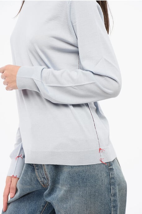 MM4 MM14 – Einfarbiger Rollkragenpullover aus Wolle in Hellblau - Image 3