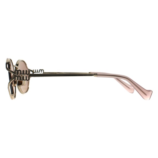 Miu Miu MU52YS ZVN20F blassgoldene rosa Spiegel-Sonnenbrille - Image 3