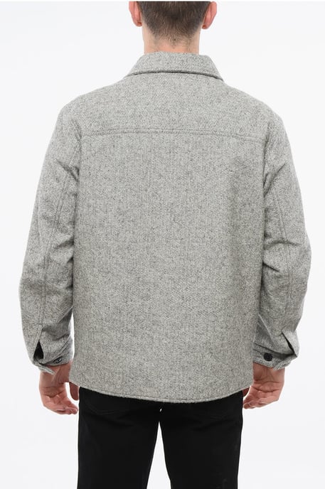 Overshirt aus Wollmischung mit doppelten Brusttaschen in Grau - Image 2