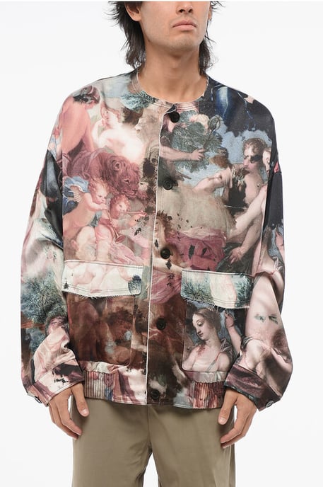 Leichte, gemusterte Satinjacke in Mehrfarbig - Image 1