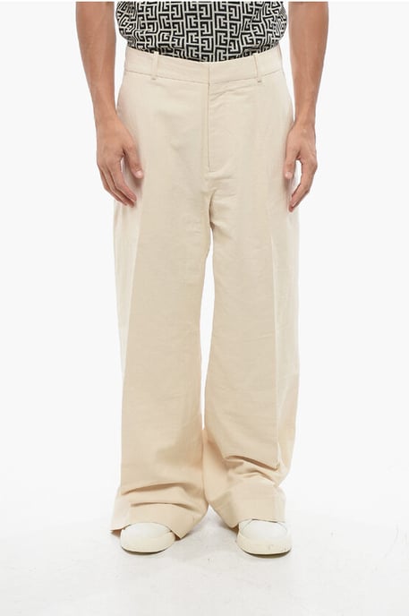 Leichte Loose Fit-Hose aus Baumwolle in Beige - Image 1