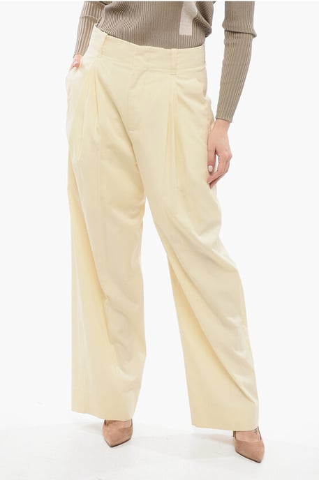 Palazzohose aus Seidenmischung in Beige - Image 1