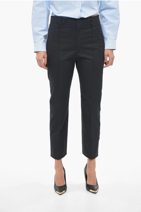 Baumwoll-Twill-Hose mit Tapered Fit in Blau - Image 1