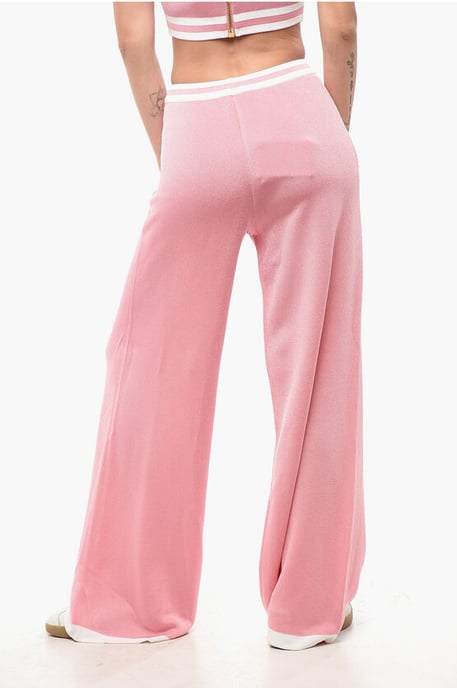 High-Waist-Freizeithose mit elastischem Bund in Pink - Image 2