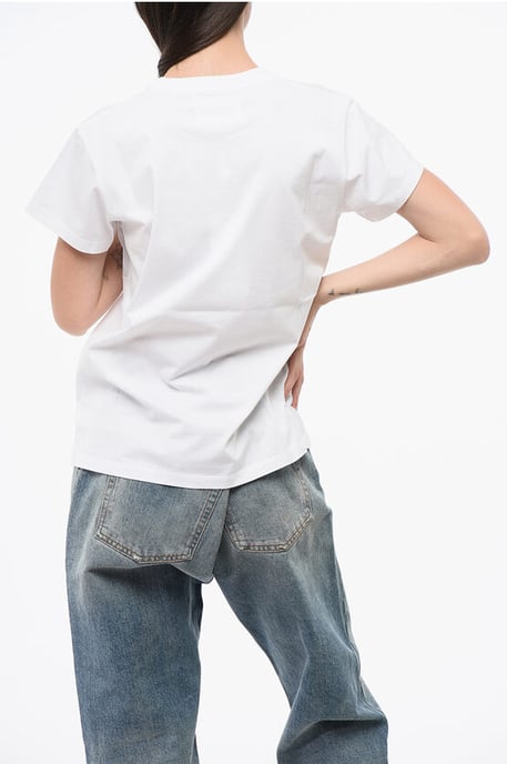 MM1 MM10 Baumwoll-T-Shirt mit Rundhalsausschnitt und kontrastierendem Monogramm in Schwarz und Weiß - Image 2