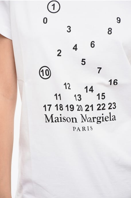 MM1 MM10 Baumwoll-T-Shirt mit Rundhalsausschnitt und kontrastierendem Monogramm in Schwarz und Weiß - Image 3