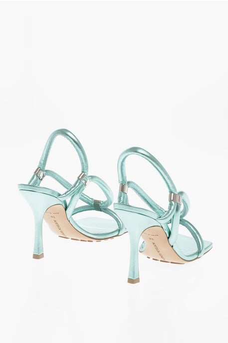Ledersandalen Metallic-Effekt 9 cm in Hellblau - Image 2