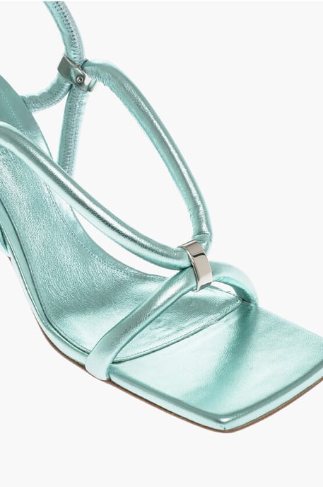 Ledersandalen Metallic-Effekt 9 cm in Hellblau - Image 4