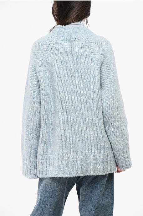MM4 MM14 Oversize-Cardigan mit V-Ausschnitt und 4 Knöpfen in Hellblau - Image 2