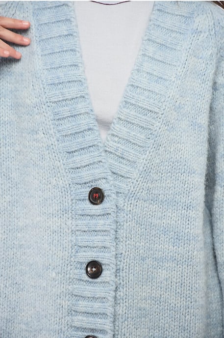 MM4 MM14 Oversize-Cardigan mit V-Ausschnitt und 4 Knöpfen in Hellblau - Image 3