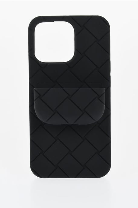 Geflochtene iPhone 13 Pro-Hülle mit Airpods-Halter in Schwarz - Image 1