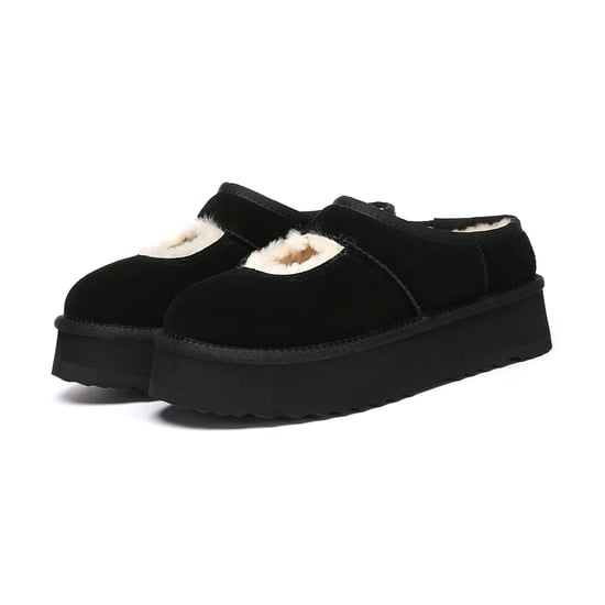 EVER AU Australien Damen Feder-Ankle-Plateau-Pantoletten - Image 4