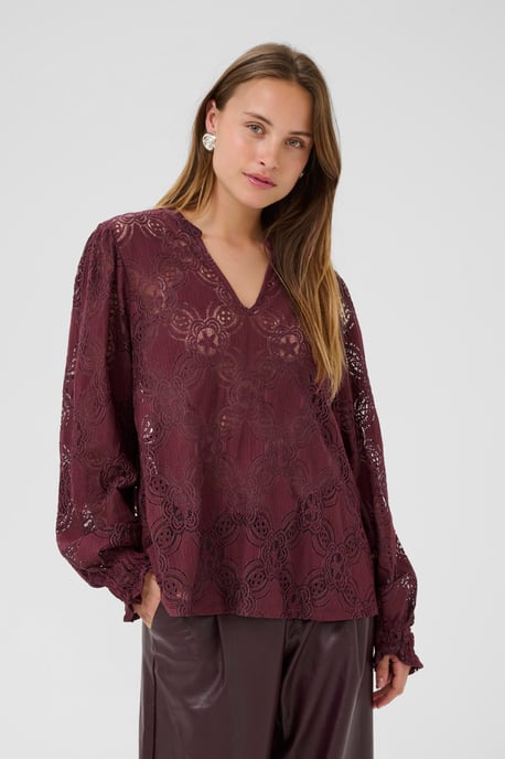 Langarm-Bluse CUolu Relaxed fit burgundy - Image 3