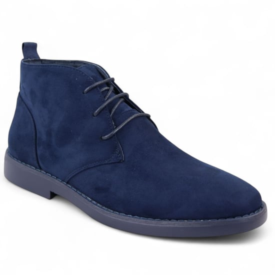 Marineblaue Premium Chukka-Stiefel aus Wildleder im Wüstenstil für Herren - Image 2