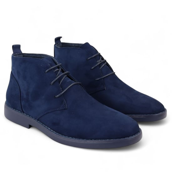Marineblaue Premium Chukka-Stiefel aus Wildleder im Wüstenstil für Herren - Image 3