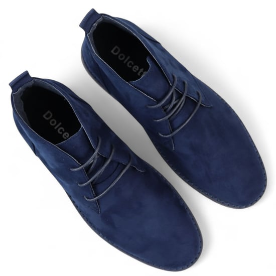 Marineblaue Premium Chukka-Stiefel aus Wildleder im Wüstenstil für Herren - Image 4