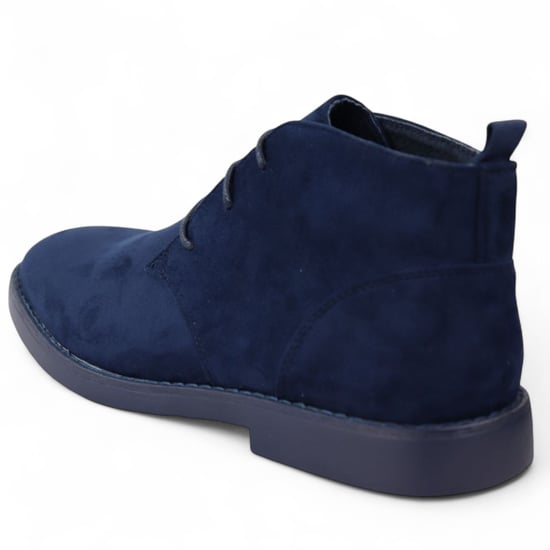 Marineblaue Premium Chukka-Stiefel aus Wildleder im Wüstenstil für Herren - Image 5