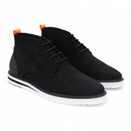 Schwarze Desert-Boots aus Wildleder mit Schnürung für Herren - Image 2