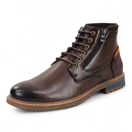 Braune Biker-Schnürstiefeletten für Herren - Image 3