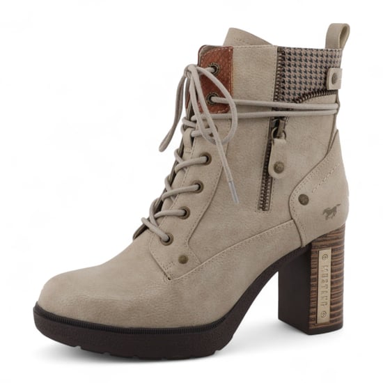 Mustang Damen Stiefeletten mit hohem Absatz in Off-White - Image 3