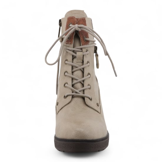 Mustang Damen Stiefeletten mit hohem Absatz in Off-White - Image 4
