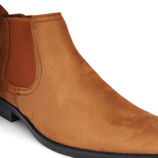 Herren Chelsea Boots aus Wildleder in Hellbraun, mit echtem Leder gefüttert, Slip-On - Image 4