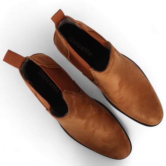 Herren Chelsea Boots aus Wildleder in Hellbraun, mit echtem Leder gefüttert, Slip-On - Image 5