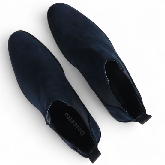 Herren Chelsea Boots aus Wildleder in Marineblau, mit echtem Leder gefüttert, Slip-On - Image 6