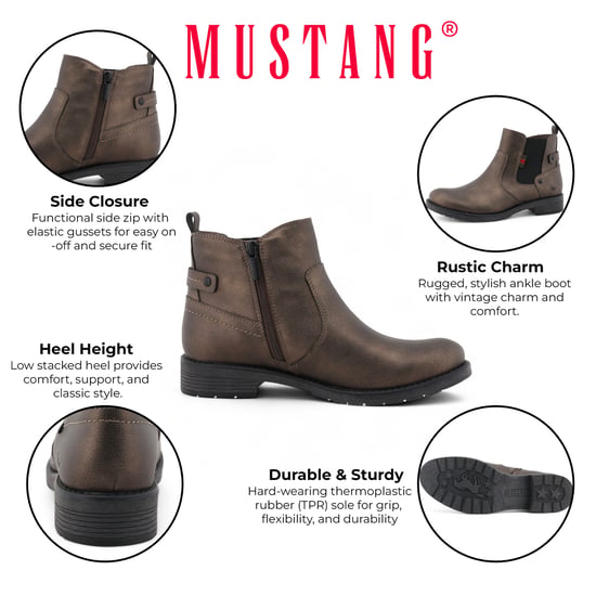 Mustang Chelsea-Stiefeletten für Damen in Goldbraun - Image 2