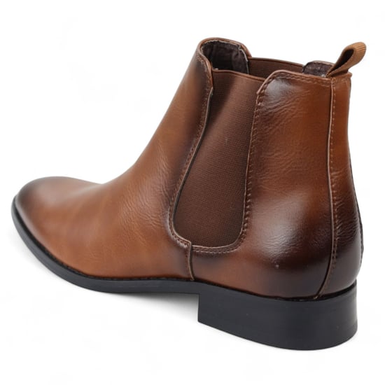 Braune Chelsea-Stiefeletten zum Hineinschlüpfen für Herren im Büro - Image 4