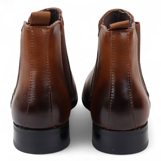Braune Chelsea-Stiefeletten zum Hineinschlüpfen für Herren im Büro - Image 5