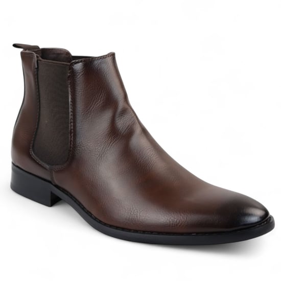 Braune Chelsea-Slipper-Office-Stiefeletten für Herren - Image 2