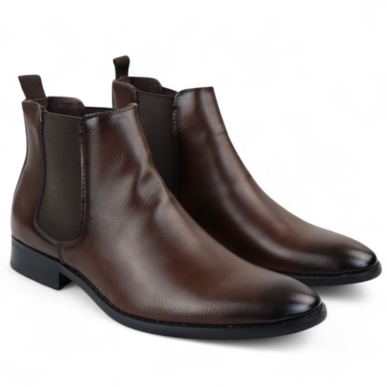 Braune Chelsea-Slipper-Office-Stiefeletten für Herren - Image 3