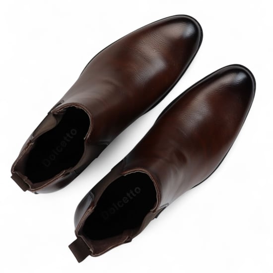 Braune Chelsea-Slipper-Office-Stiefeletten für Herren - Image 4
