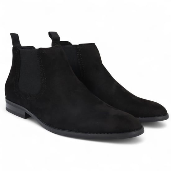 Herren Chelsea Boots aus schwarzem Wildleder mit echtem Lederfutter zum Hineinschlüpfen - Image 2