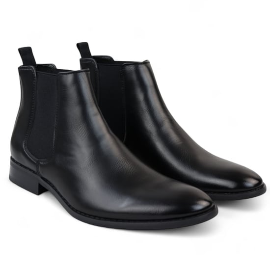 Schwarze Chelsea-Slipper-Office-Stiefeletten für Herren - Image 3