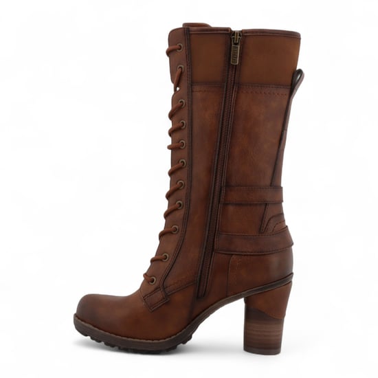 Mustang Damen-Kampfstiefel mit Absatz und Schnürung in Braun - Image 5