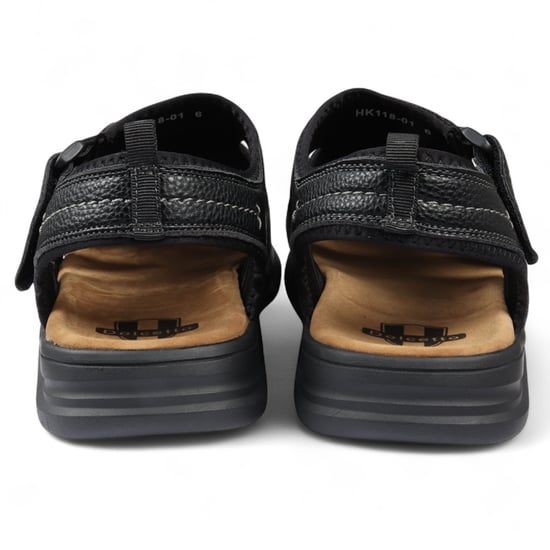 Schwarze, leichte, lässige Sandalen für Herren mit offener Zehenpartie - Image 4