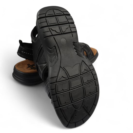 Schwarze, leichte, lässige Sandalen für Herren mit offener Zehenpartie - Image 6