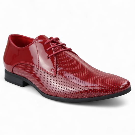 Rote formelle Schnürschuhe mit spitzer Spitze für Herren - Image 2