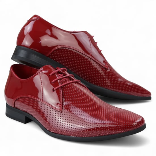 Rote formelle Schnürschuhe mit spitzer Spitze für Herren - Image 4