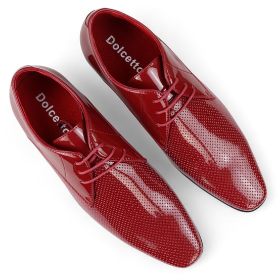 Rote formelle Schnürschuhe mit spitzer Spitze für Herren - Image 5