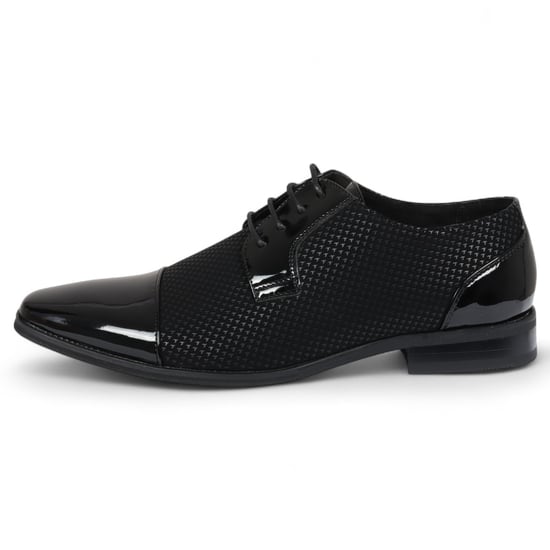 Formelle Oxford-Derby-Schuhe aus schwarzem Leder für Herren - Image 1