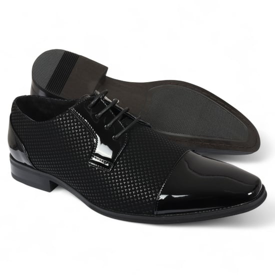 Formelle Oxford-Derby-Schuhe aus schwarzem Leder für Herren - Image 3