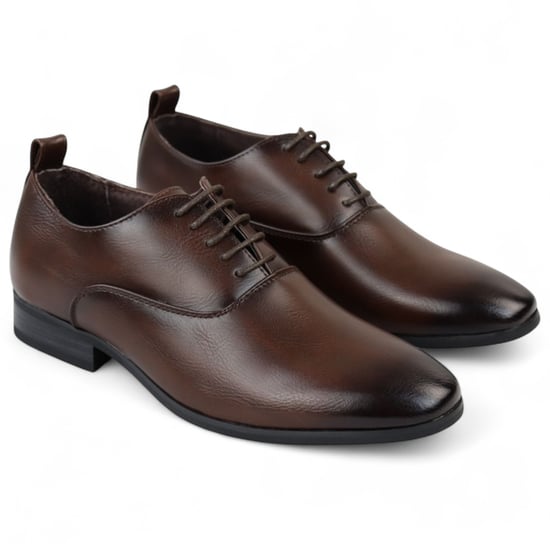 Braune klassische Oxford-Derby-Schuhe zum Schnüren für Herren - Image 3