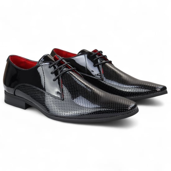 Schwarze formelle Schnürschuhe mit spitzer Zehenpartie für Herren - Image 3