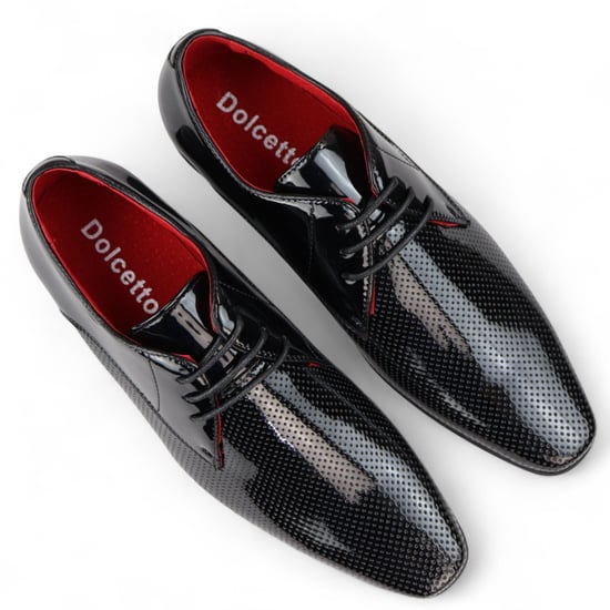 Schwarze formelle Schnürschuhe mit spitzer Zehenpartie für Herren - Image 4